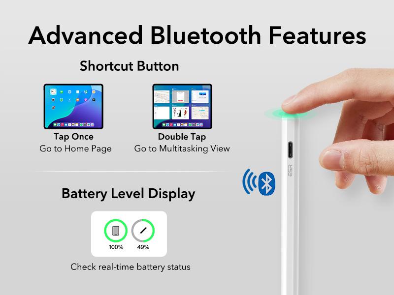 ESR Geo Digital iPad Pencil Findmy Compatible with Apple iPad 2018-2025,with Easy Shortcuts for Apple iPad A16/10/9/8 & Air 13/11 & Pro 12.9/13/11 & Mini 7/6/5(No Wireless Charging) ESR Geo Digital iPad Pencil Findmy Compatible with Apple iPad 2018-2025,with Easy Shortcuts for Apple iPad A16/10/9/8 & Air 13/11 & Pro 12.9/13/11 & Mini 7/6/5(No Wireless Charging)