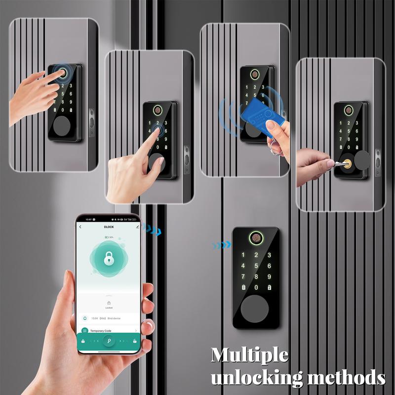 Smart Door Lock (Five Multi-Functional Features) An electronic fingerprint access control system suitable for home/office/hotel settings, featuring anti-peeping design. Suitable for most scenarios, also makes a great gift.
