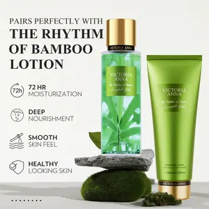 Victoria Anna The Rhythm of Bamboo Luxe Body Care Set with Bergamot Ylang Ylang & Sandalwood for 72HR Moisturization and Deep Nourishment - Skin Repair