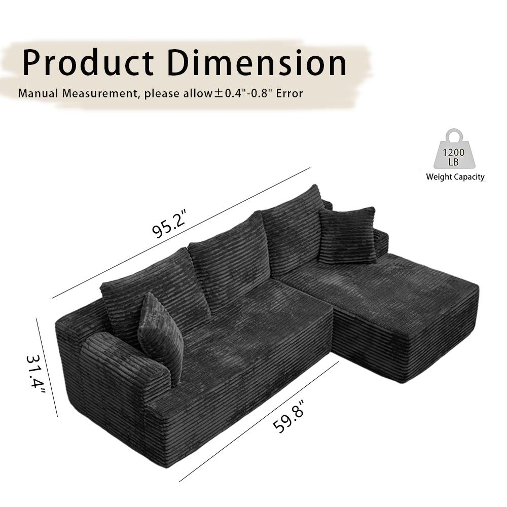 95-inch L-shaped living room design, comfortable and ready to use without assembly. Modern modular s x ofa, durable and comfortable large sofa. furniture express loungers al seccion a of cloud couches boneless sectional