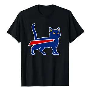 Unisex Buffalo Football Team Cat Logo GraphicT-Shirt, 100% Cotton Funny Game Day Tee for Football Fan