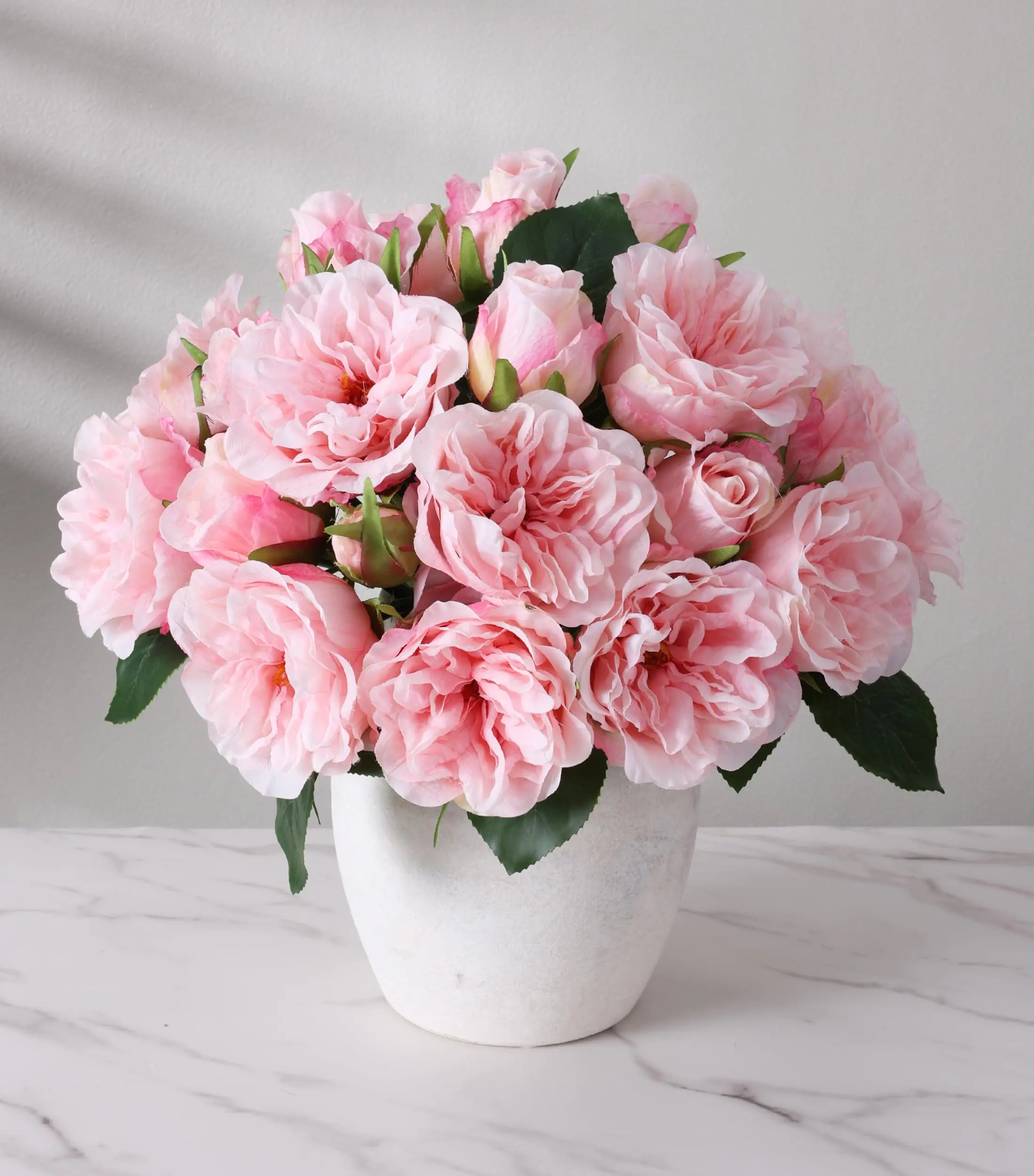 Ivydale Blush Pink Silk Artificial Rose Assortment Set - 13-Branch Faux Roses with Flexible Stems for Table, Home Decor Items, Room Decorations (Vase Accents), Floral