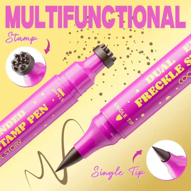 Product Introduction of Waterproof Freckles Pen: Faux Freckle Stamp and Fine Tip Eyeliner for Realistic, Long-Lasting Freckles and Effortless Makeup, Perfect for Daily Wear and Cosplay 6