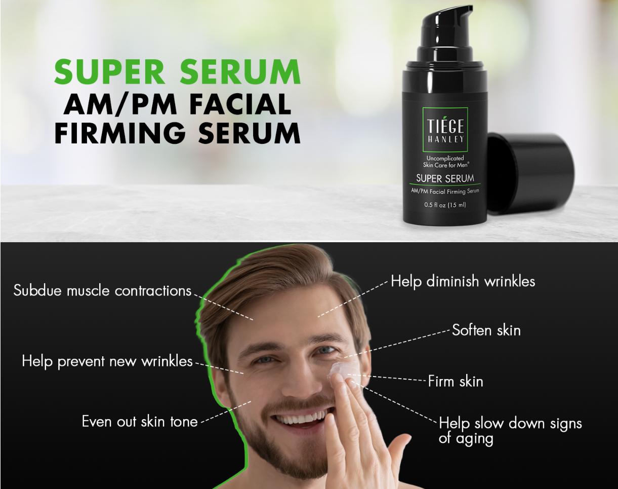 Tiege Hanley Super Serum - Peptides + Retinyl Palmitate + Hyaluronic Acid - Anti-Aging Face Serum for Wrinkles