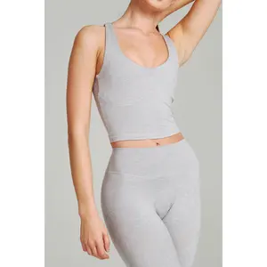 Dream Heather V Neck Tank - Heather Grey
