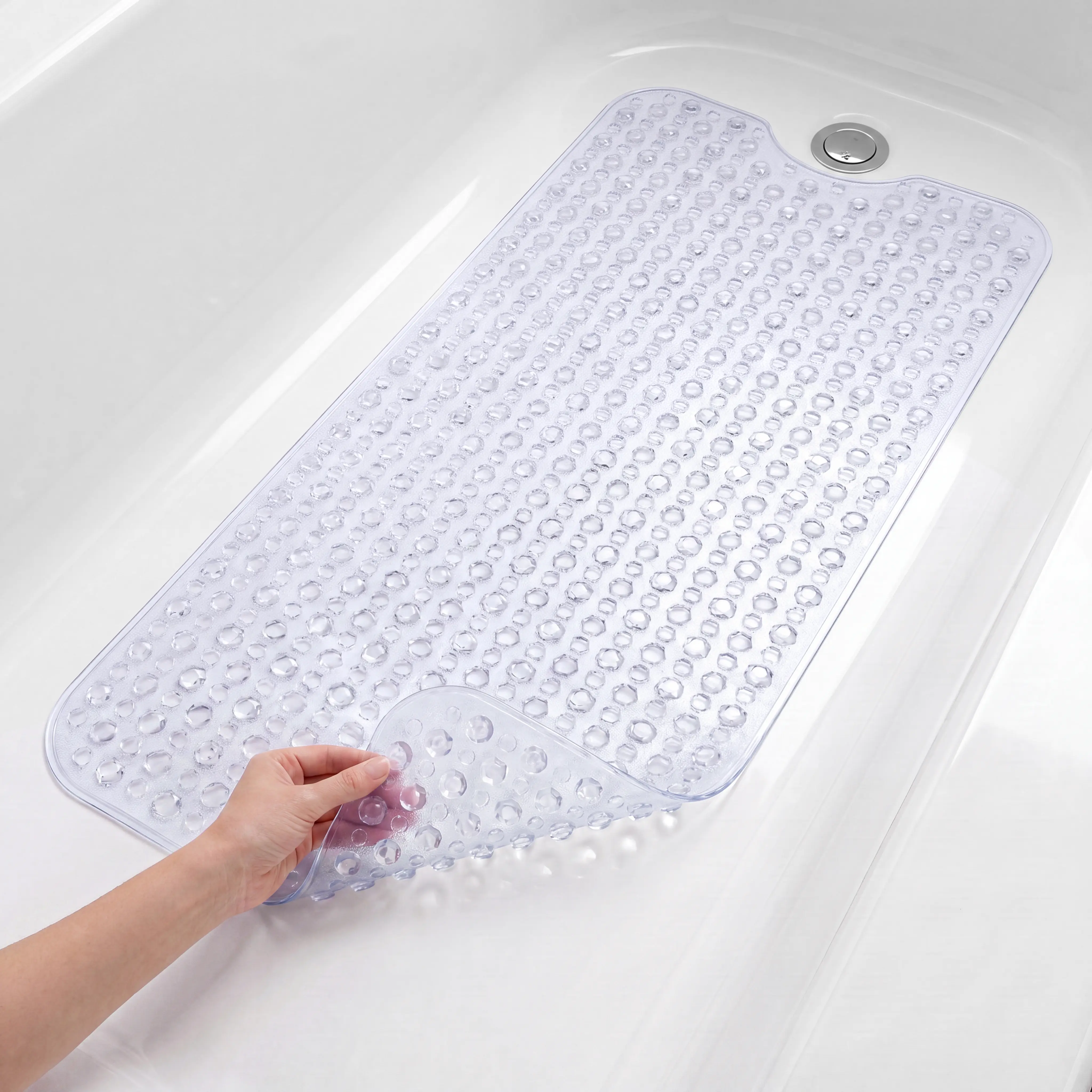 Utopia Home 40 x 16-inch PVC Bathtub Mat with Suction Cups for Secure Grip and Easy Drainage Machine Washable for Shower and Bathtub Floors