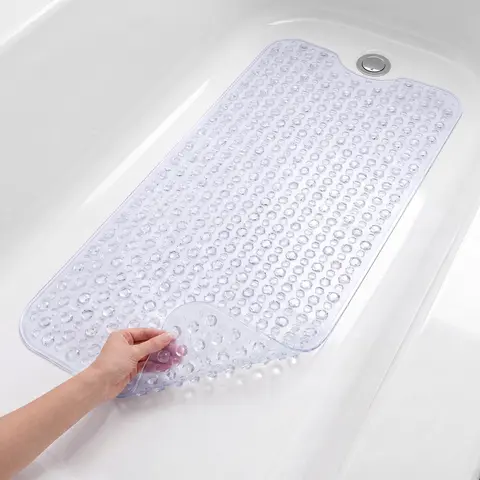 Utopia Home 40 x 16-inch PVC Bathtub Mat with Suction Cups for Secure Grip and Easy Drainage Machine Washable for Shower and Bathtub Floors