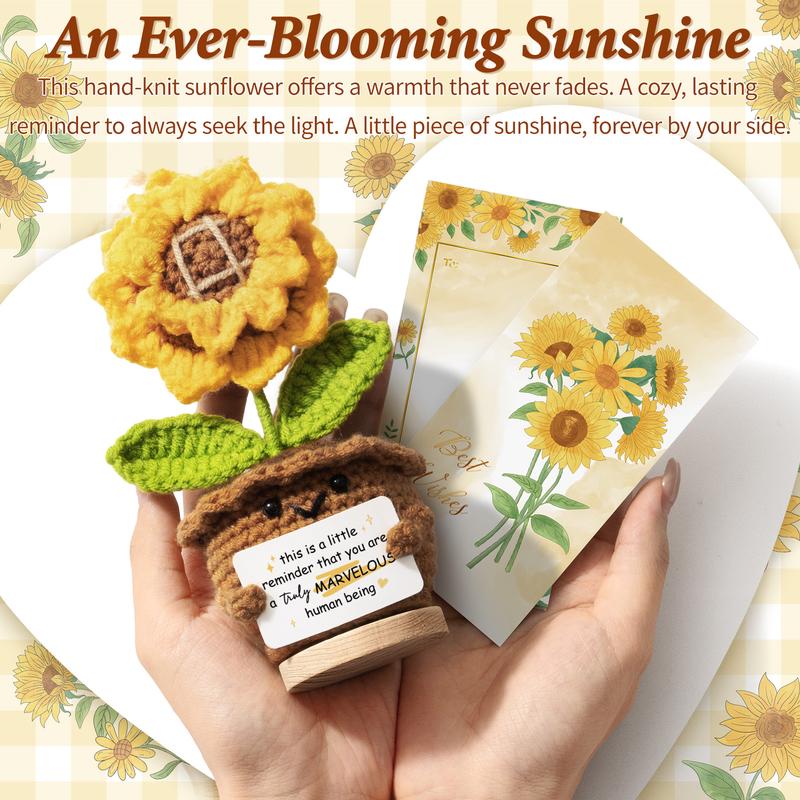 Mayicivo Emotional Support Crochet Sunflower — Inspirational Gift for Women, Friends & Coworkers