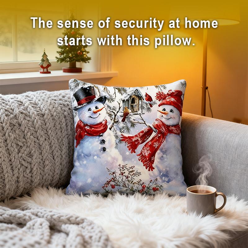 【FaddishDeal】4PCS Snowman and Santa Claus Pattern Cushion Cover, Sofa Decorative Pillowcase. Home and Car Decor Pillowcase. excellent gifts for Christmas and new year，Must-buy on Black Friday