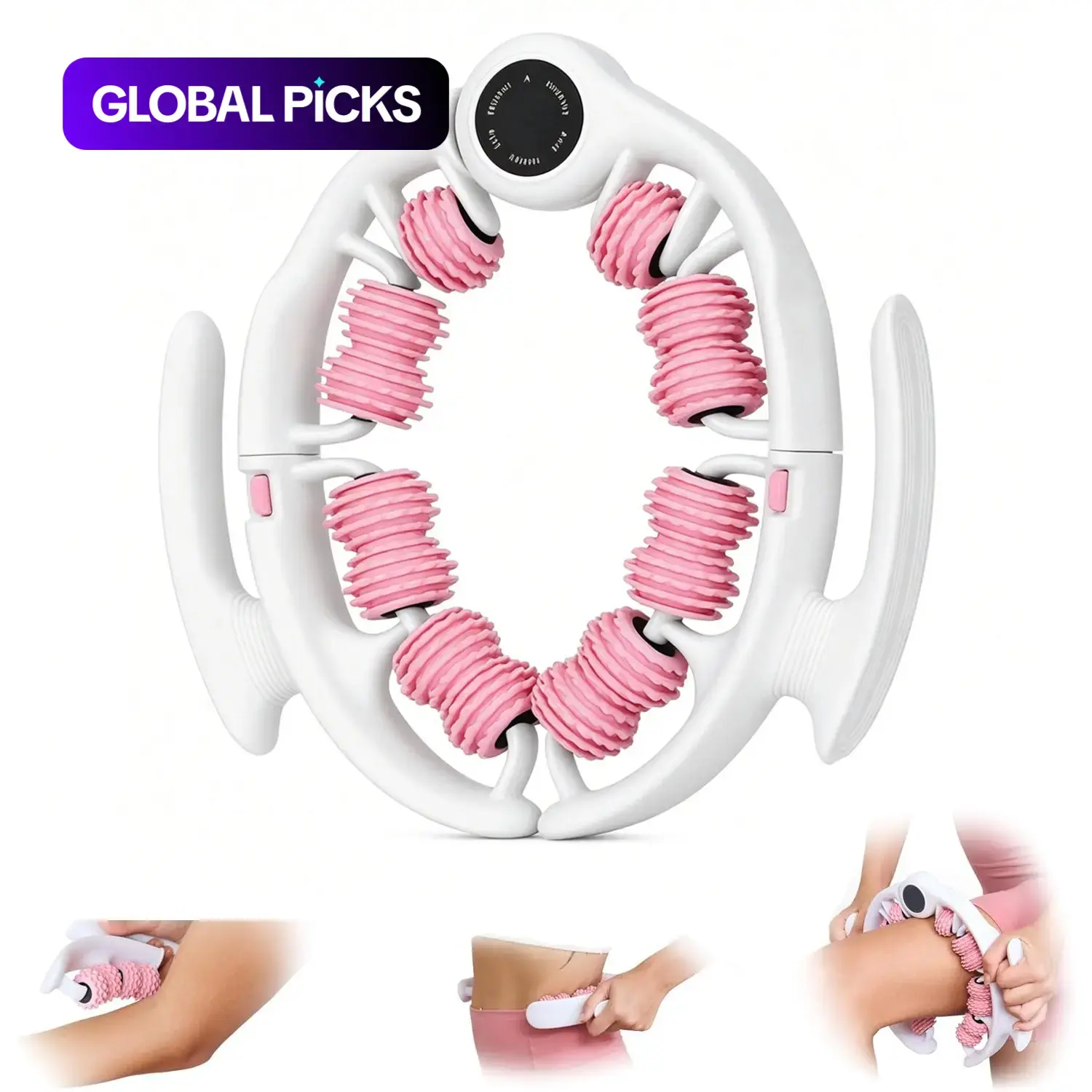 Cellulite & Muscle Massage Roller with Detachable Handle, Handheld Body Roller, Slimming Leg & Buttock Body Care Roller, Massagers #GLOBAL PICKS