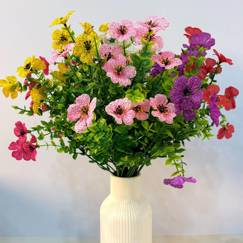 6-Color Artificial Flower (6/12pcs/set), UV Resistant Colorful Fake Flower, Decorative Bouquet for Home Garden Party Wedding Decor, Artificial Flowers Bouquet