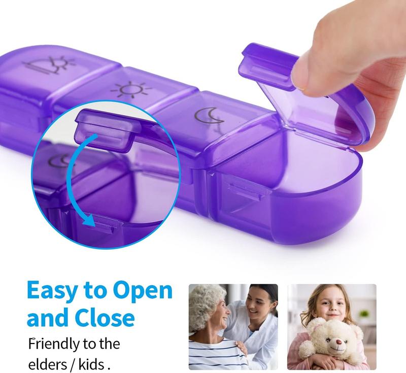 Pill Organizer 7 Day 4 Times a Day, Large Daily Travel Pill Box Case for Pills, Vitamins, Fish Oils, Supplements (Black)