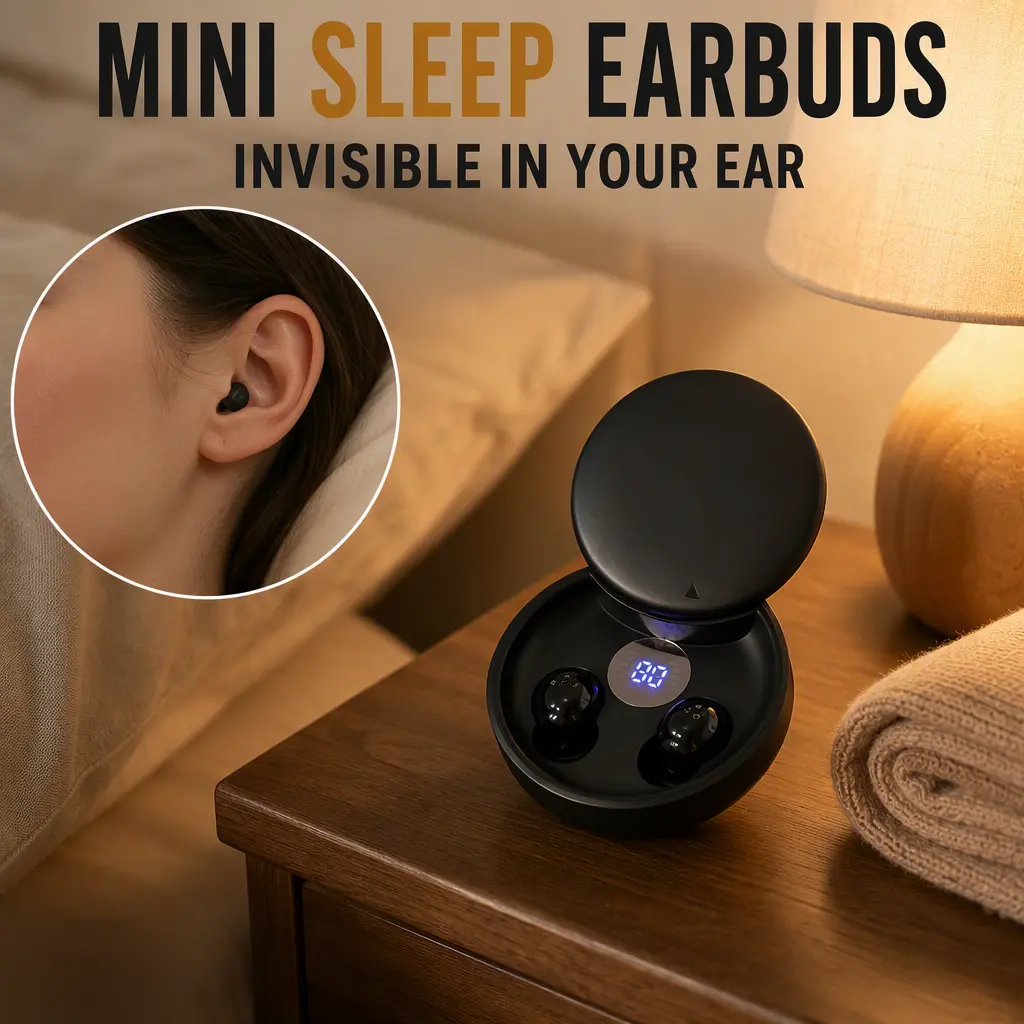 Fluffdrip SK26 Invisible TWS Earbuds - Wireless Headset, Bluetooth Device, In-Ear Ergonomic Design for Side Sleepers, Rechargeable, Smart LED Display, Touch Control, Portable Charging Case for Android, Studying Use, Electronic, Digital, Stable Connection