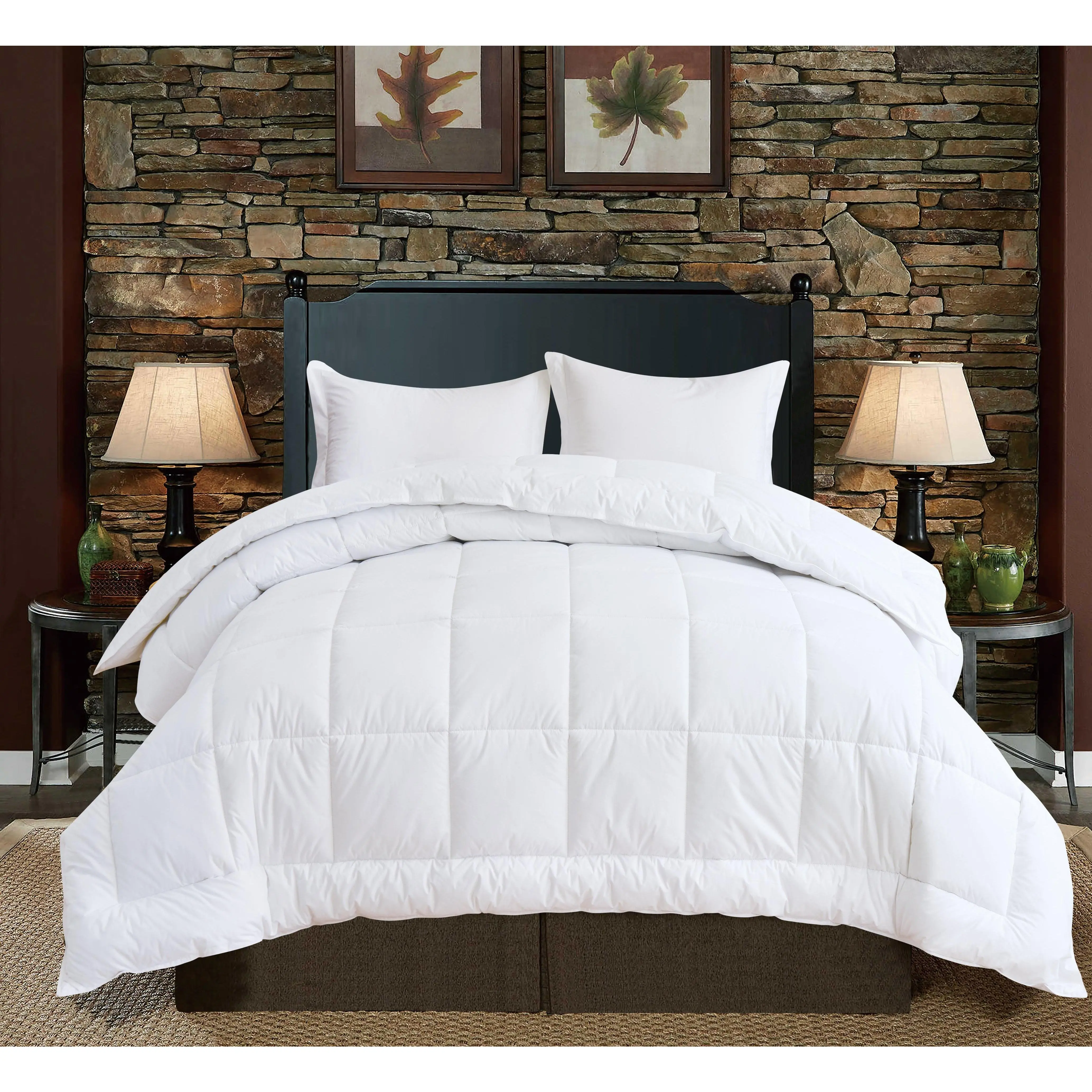 Elegant Comfort 3-Piece Cotton Comforter Set – Down Alternative Box-Stitched Design for All-Season Comfort