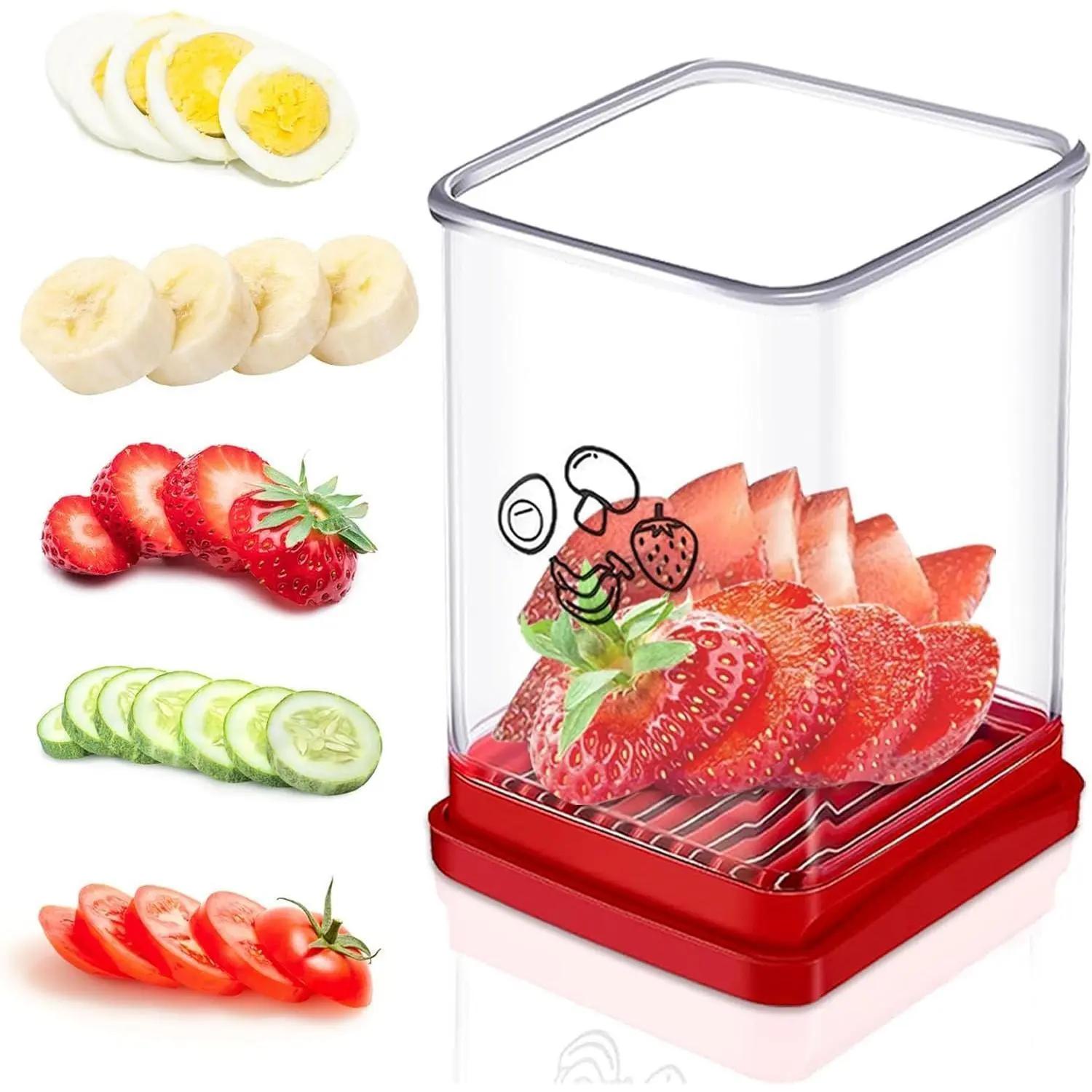 Multi-Purpose Portable Kitchen Cup Slicer Stainless Steel Blade Strawberry Banana and Vegetable Cutting Tool
