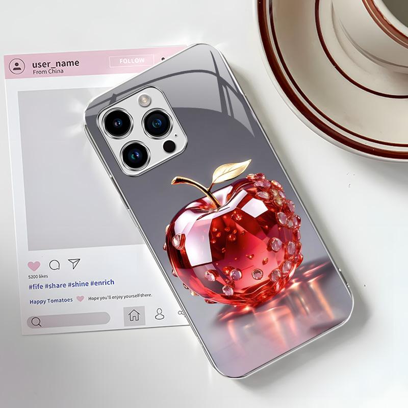Crystal Fruit is suitable for[All iPhone/Galaxy]high-end electroplated glass case, making your phone unique ,as a gift, friends, good things, light luxury, minimalism, recommended, popular---975