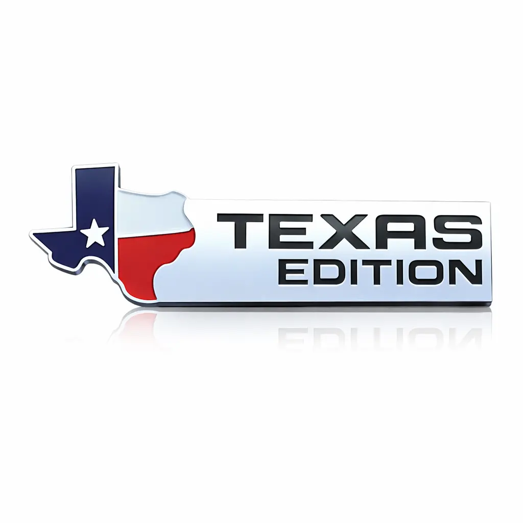Texas LoneStar Emblem Car Sticker - Self-Adhesive BPA-Free Premium PVC, Waterproof, Long-Lasting, 2 Sizes (6.3*1.7 inch, 7.9*2.2 inch) for Vehicle Side Doors, State Pride Display