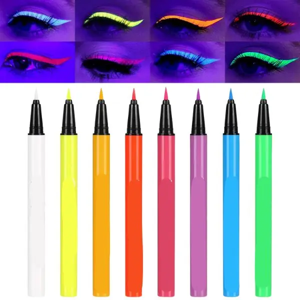 12-Color Matte Liquid Eyeliner Set – Neon Waterproof Long-Lasting Multi-Functional Eyeshadow & Eyeliner Pens | Rainbow Eye Makeup Gift Set for Christmas, Easter & New Year