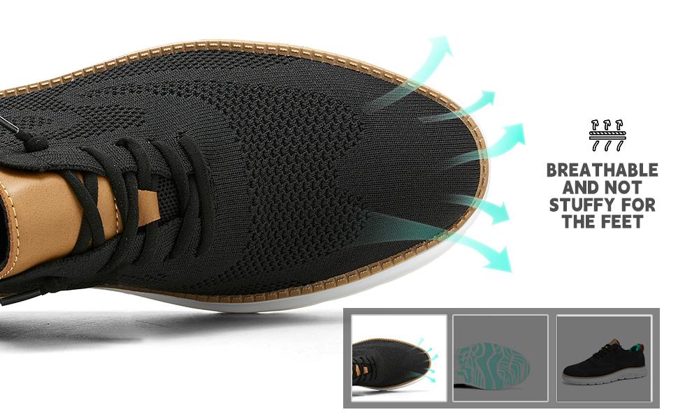 Mens Casual Dress Oxfords Shoes Fashion Mesh Business Walking Work Slip on Sneakers Comfortable Lightweight Soft Sole Red Boy Running