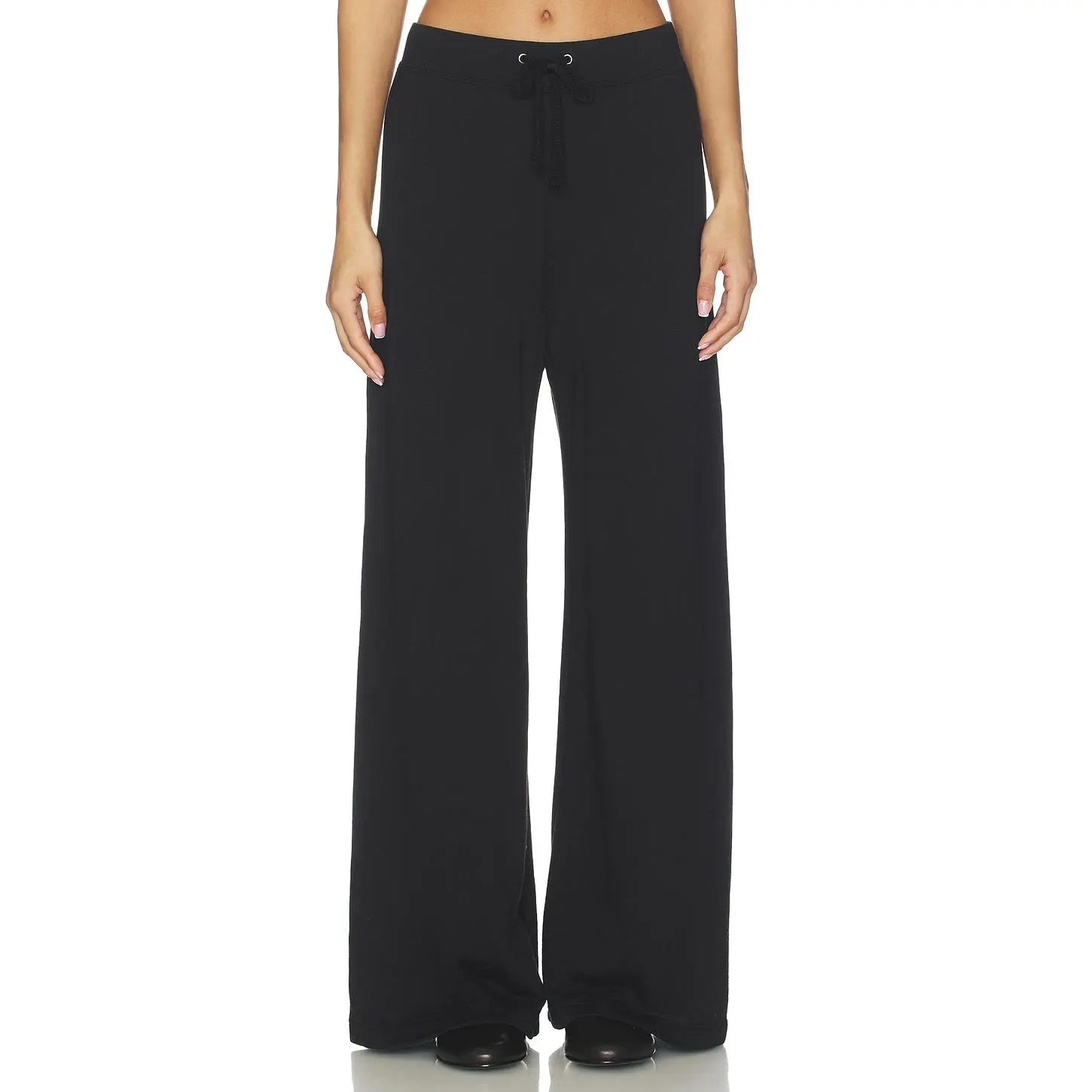 James Perse Wide Leg Sweatpant in Black