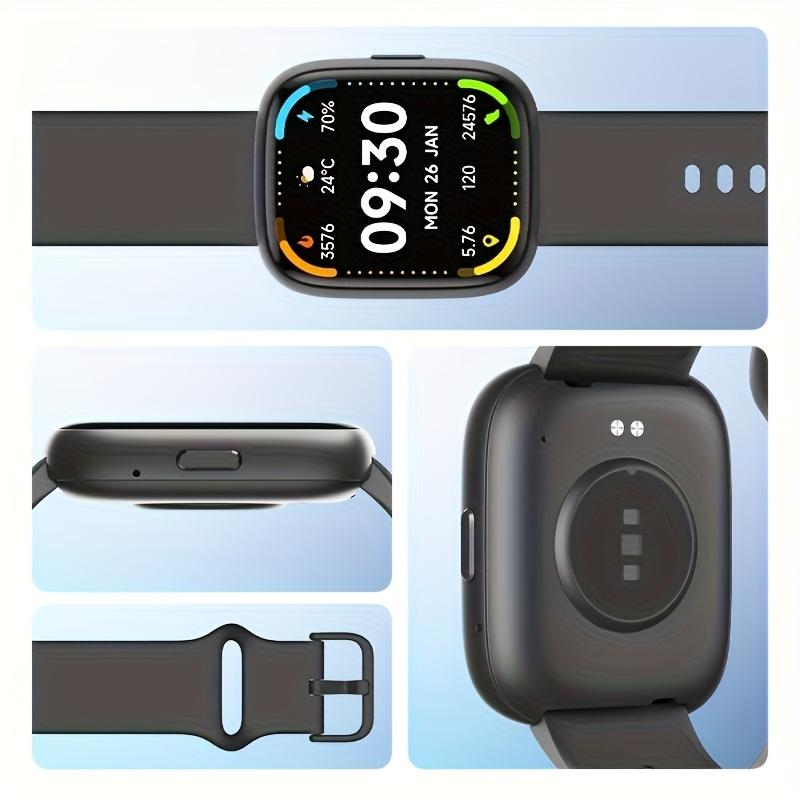 LANGSDOM Smart Watch for Women and Men, Call and Alexa with SMS Push, Answer Calls, Voice Assistant, Sports Watch 100+ Sports Modes for Android and iPhone Sports Smart Watch Wearable Adjustable Automatic Button Monitoring Silicone Tracker Water Proof