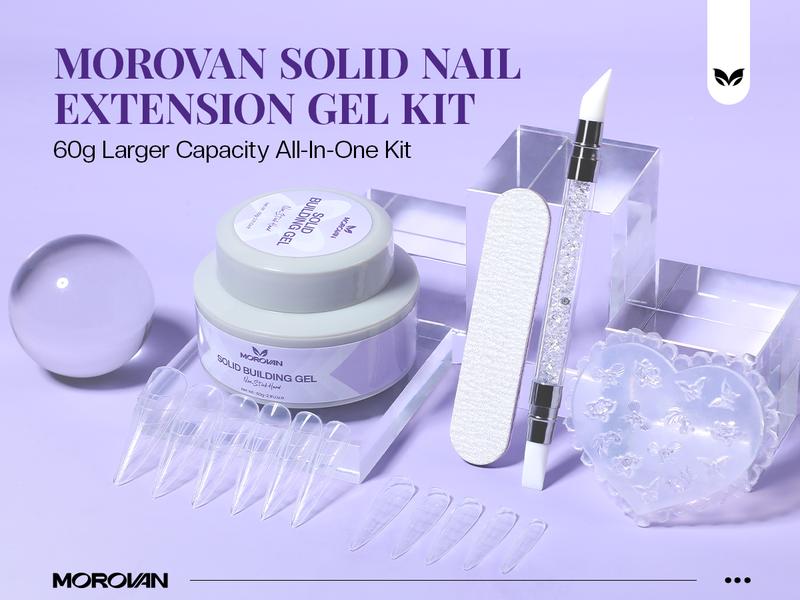 Morovan Solid Builder Nail Gel: 60g Large Capacity Nail Builder Gel for 3D Sculpting Non-Sticky Hard Gels for Nails Extension Carving Soak Off UV LED Salon Home DlY Morovan Solid Builder Nail Gel: 60g Large Capacity Nail Builder Gel for 3D Sculpting Non-Sticky Hard Gels for Nails Extension Carving Soak Off UV LED Salon Home DlY