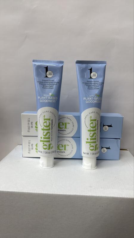 GLISTER Toothpaste with Plant-Based Goodness Multi Action toothpaste, pack of two.