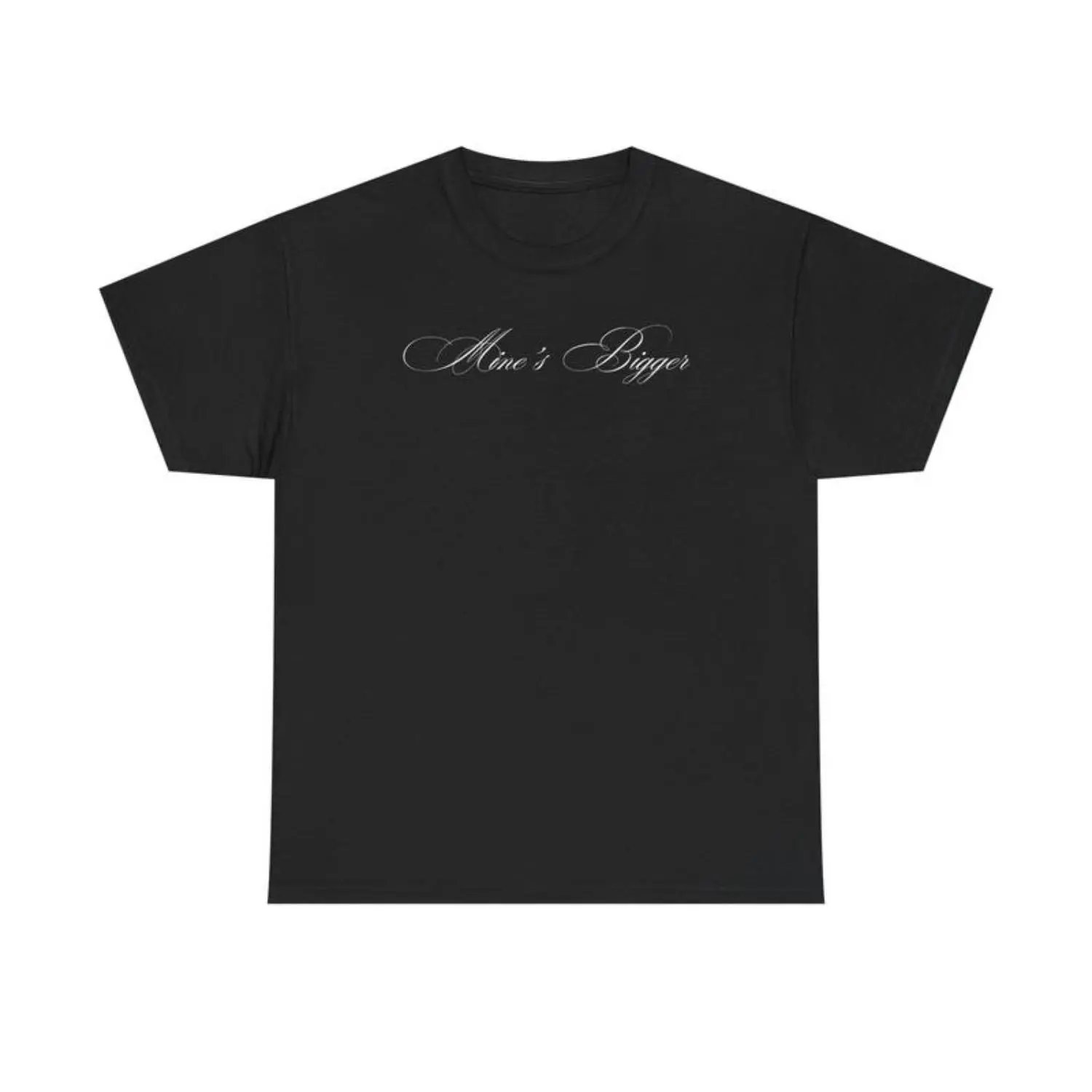 Men's "Mine's Bigger" Graphic Print T-Shirt, All Seasons Retro Look Sports Top, Multi-Size Men's Gift