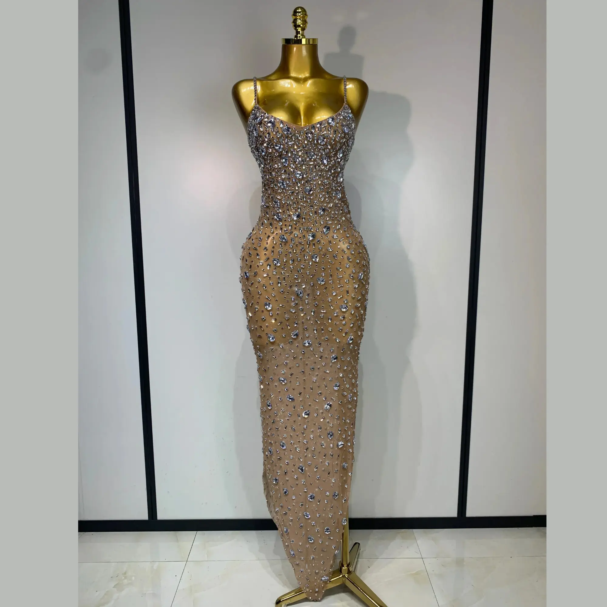 Zeraphielle – Crystal Illusion Rhinestone Gown