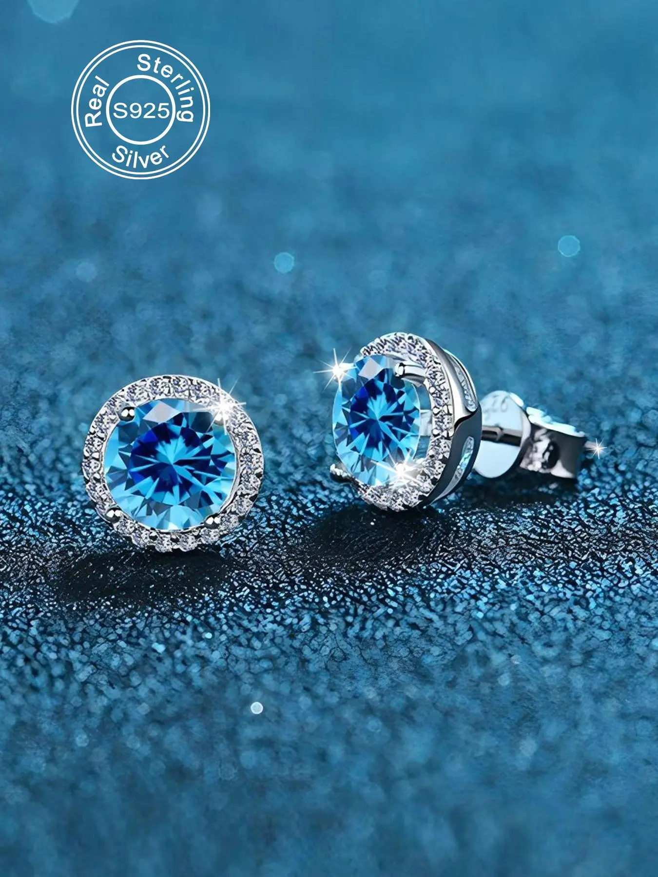 S925 Sterling Silver Synthetic Moissanite Earrings, Round Shaped Earrings for Women & Men, Trendy All-match & Exquisite Jewelry for Birthday Gift, Shining Earrings