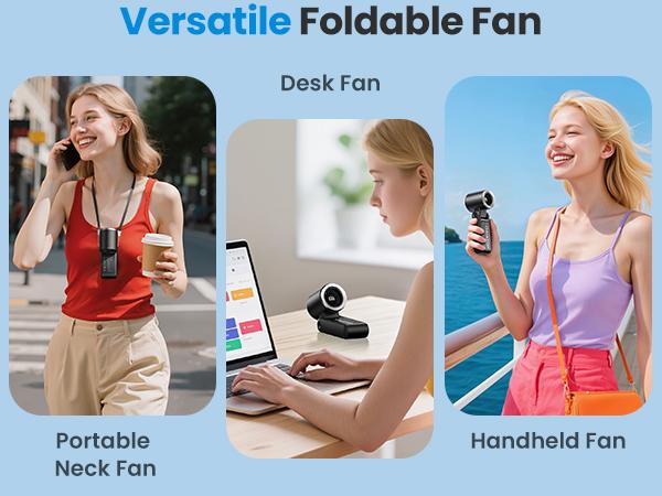 GAIATOP Handheld Mini Fan, Up to 21 Hours of Use, Rechargeable Battery, 6-Speed 180° Adjustable, Lightweight & Portable Foldable Fan, Summer Essential for Women & Girls, Travel & Work   Valentine's Day gift
