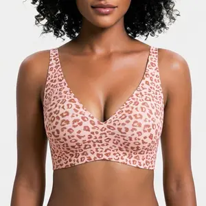 Women Jelly Bras Wirefree Full Coverage No Underwire Everyday Bras Comfortable Wireless Padded Tshirt Bra