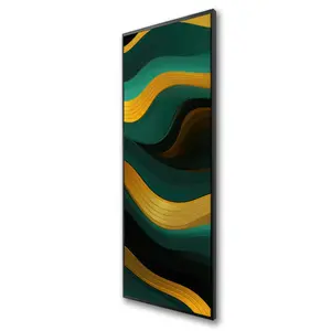 Pictorem C1FC1648X1A72D 16 x 48 in. Golden Harmony - Green Framed Canvas Wall Art for Home Decor