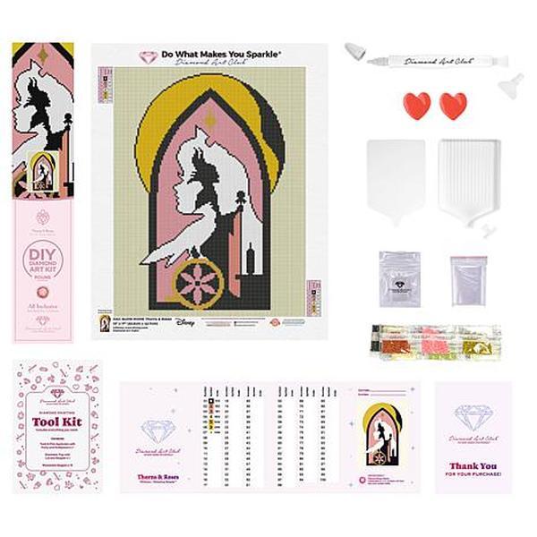 Crafts & Sewing Diamond Art Club Disney Villain Thorns and Roses Canvas Kit