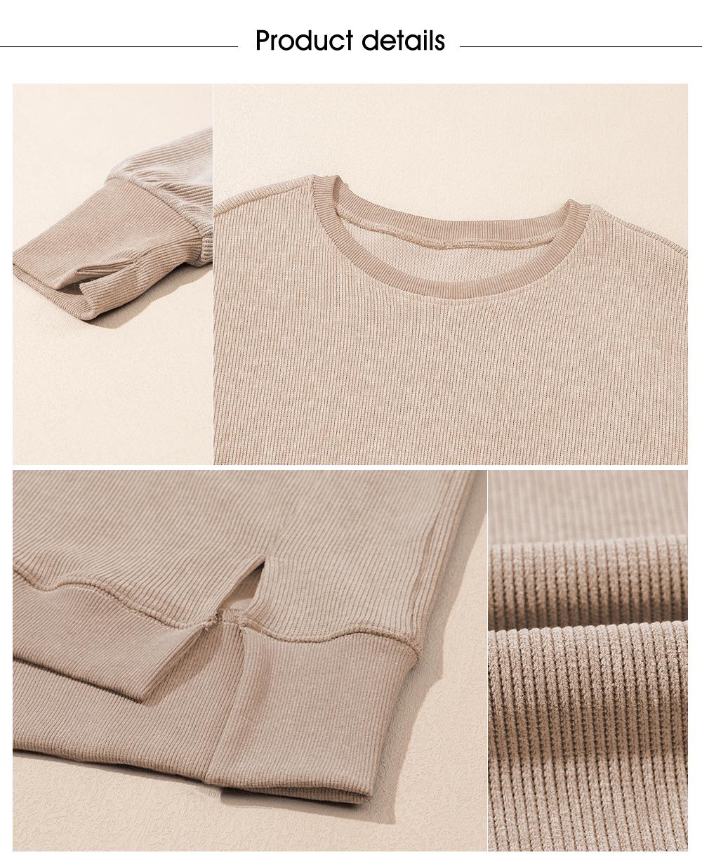 Aleumdr Women's Plus Size Casual Cozy Sweatshirt, Classic Crewneck Long Sleeve Pullover Top with High-Low Slit Hem, Crewneck Classic, Longsleeves, Round Neck Aleumdr Women's Plus Size Casual Cozy Sweatshirt, Classic Crewneck Long Sleeve Pullover Top with High-Low Slit Hem, Crewneck Classic, Longsleeves, Round Neck