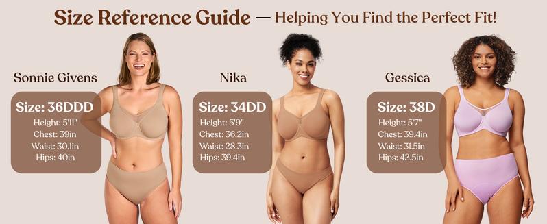 HSIA Cardi Comfort Bra Plus Size Underwire Non-padded Smoothing Wide Strap Full Coverage The Security-Blanket Bra for Big Busted Women Unlined Minimizer T-shirt Bra