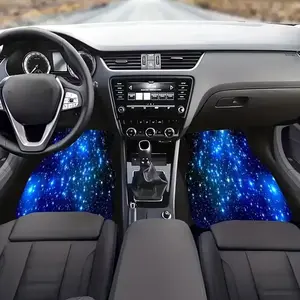 Blue Star Car Floor Mats Set of 4 Durable Polyester for Sedans SUVs Trucks All Seasons Protection Ideal Gift for Men Women Machine Washable Non-Slip Backing anti-slip tech weather seat rear lover pet pink trunk print Absorbent Pattern Skull tpe vehicle