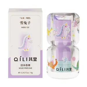 QILI Dinosaur Solid Perfume Balm - Long Lasting Portable Fragrance Stick, Snow Rose & Soap Scent, 4g