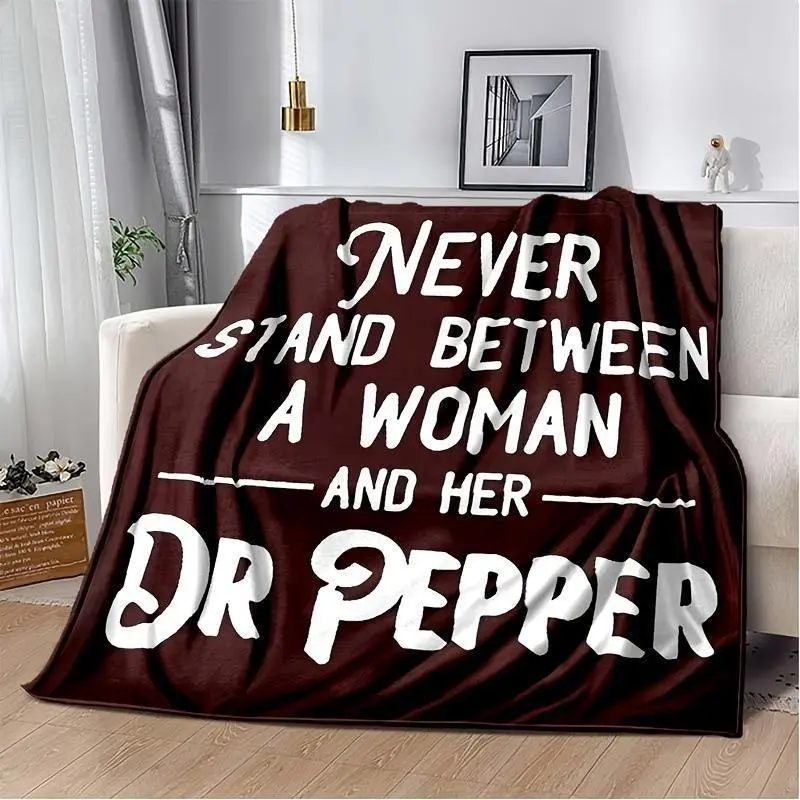 Aura Blankets Dr. Pepper Loyalty Slogan Print Funny Throw Blanket - "Never Stand Between Us" Sassy Woman's Tribute, Soft Cozy Lightweight, Blanket Gifts for Soda Enthusiasts