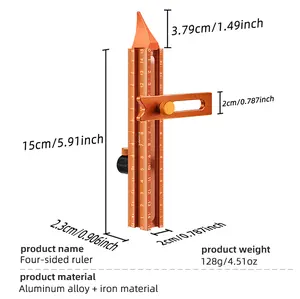 Imbot Precision Ruler - 4-Sided Magnetic Tool,Woodworking Marking Ruler | for Carpenter Carpentry Construction Miter Cutting Working Tile Flooring