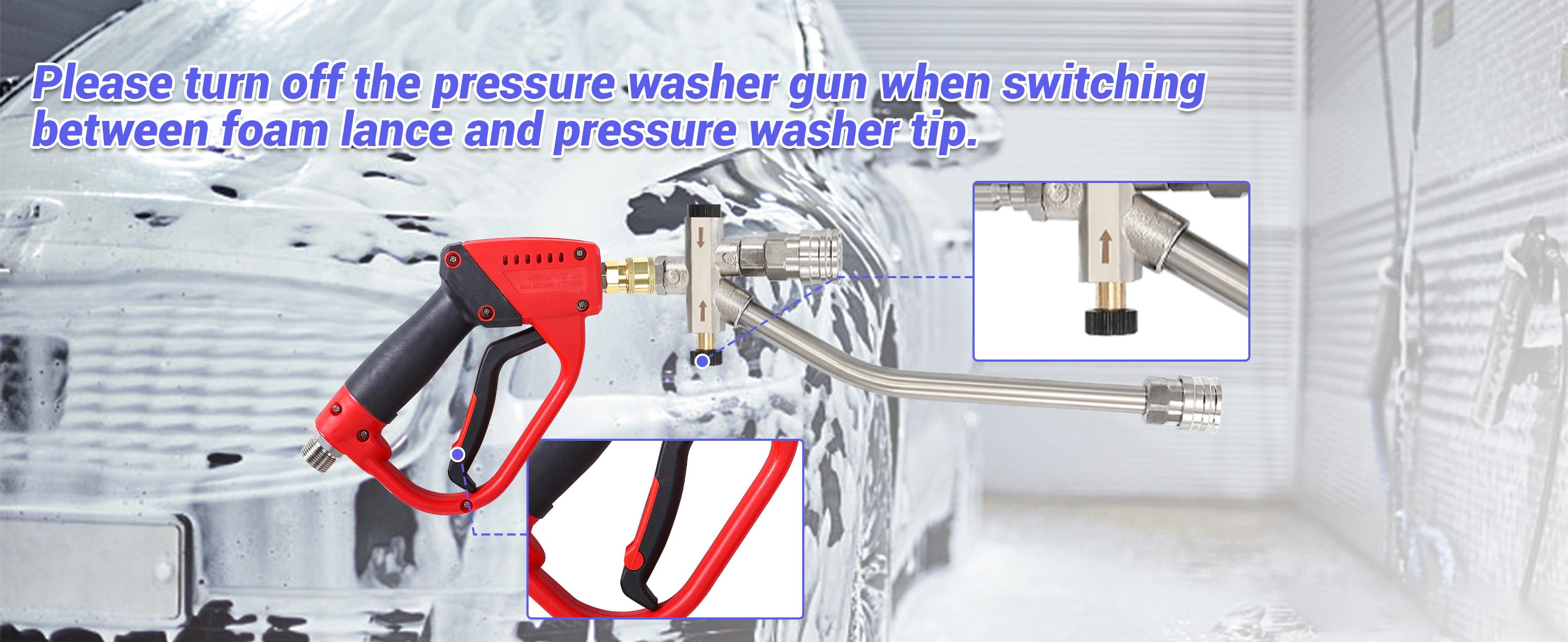 Tool Daily Foam Cannon for Pressure Washer with Double Tip Attachment, Dual Lance Wide Mouth Soap Cannon, 5 Power Washer Sprayer Nozzles, 1/4" Quick Connect, 3600 PSI, ChristmasGift