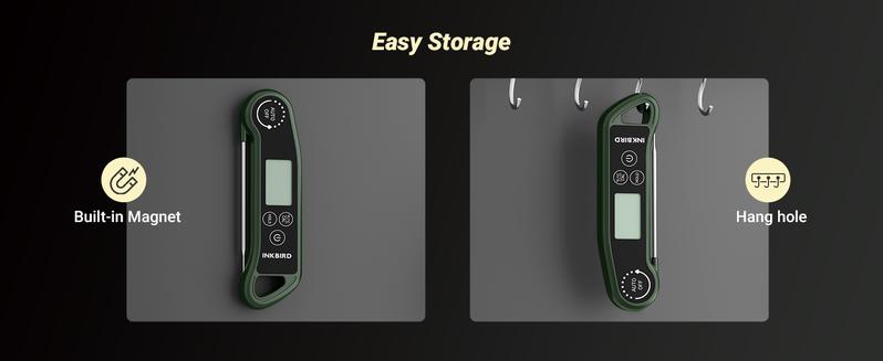 INKBIRD Instant Read Meat Thermometer, Digital Food Thermometer,±0.5℉ Accuracy, Large Screen, for Candy, Grill, BBQ, Brewing