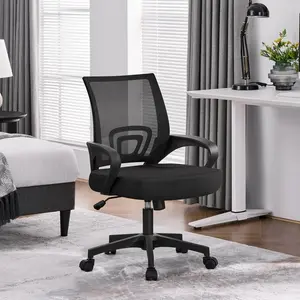 Yaheetech Ergonomic Mesh Office Chair Adjustable Height, Reclining Mid Back Desk Chair Swivel Rolling with Fixed Lumbar Support