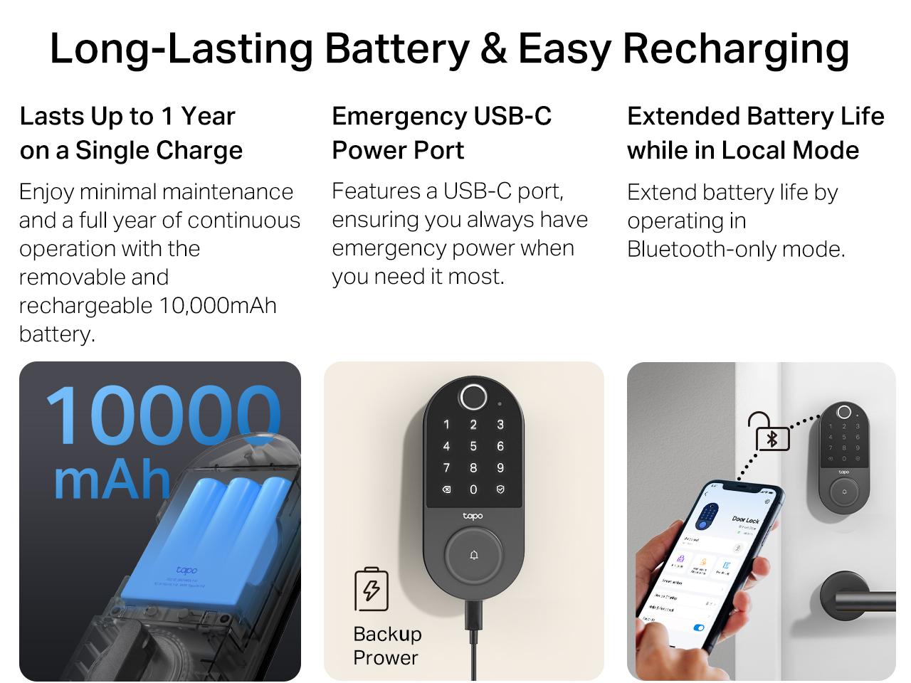 TP-Link & Tapo DL110 Smart Door Lock|6 Ways Unlock|1-Yr Battery|IP65 Stormproof|Built-in Doorbell|Scheduled Access|BHMA Grade 2 TP-Link & Tapo DL110 Smart Door Lock|6 Ways Unlock|1-Yr Battery|IP65 Stormproof|Built-in Doorbell|Scheduled Access|BHMA Grade 2