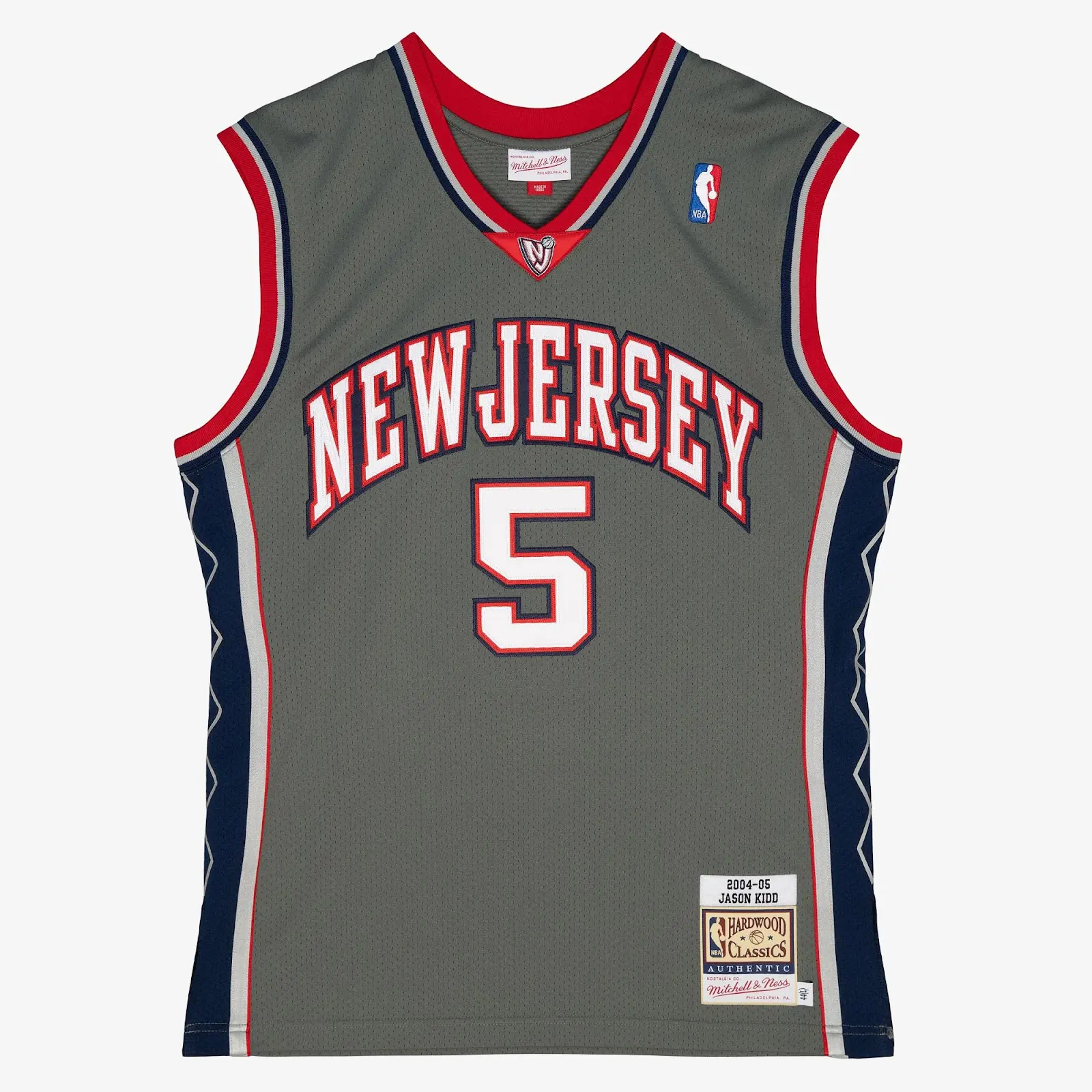 Jason Kidd New Jersey Nets 2004-05 Gray Authentic Jersey - Mitchell & Ness NBA Throwback, 00s Retro Basketball Jersey