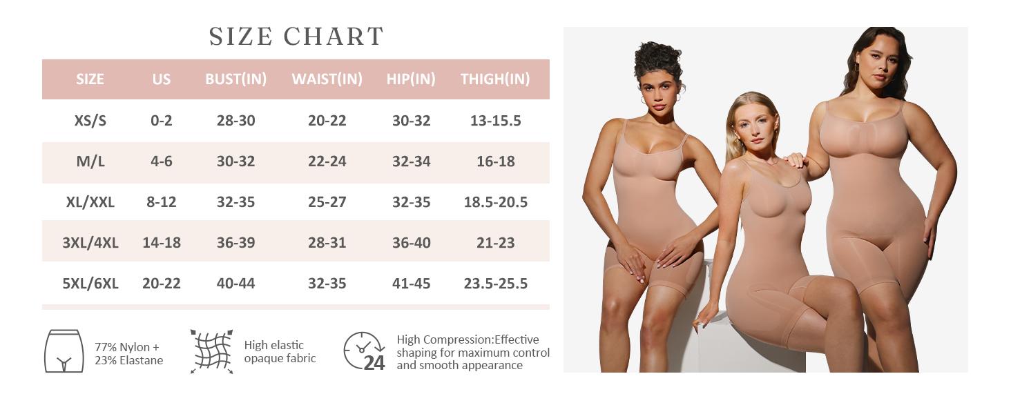 FeelinGirl #Live1 Women's Shapewear OutdoorFun Full-Body Bodysuit with Tummy Control and Butt Lifter Womenswear Underwear 1 Springtok