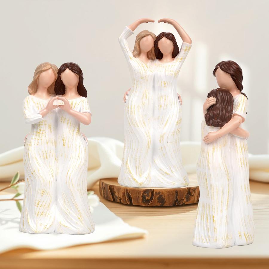 Charming Resin Double Heart Figurine | Elegant Home Decor | A unique gift for couples and friends, embodying love, friendship, and unwavering affection, adding a warm and meaningful atmosphere to your home or office.