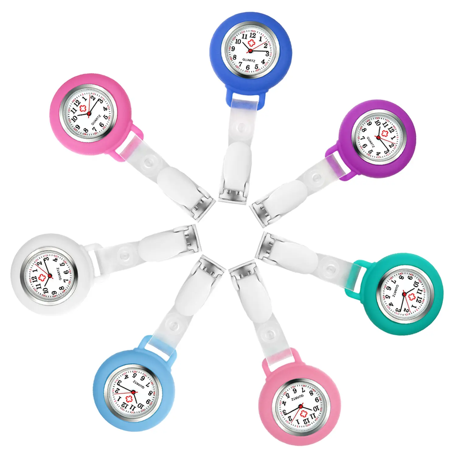 OIDEA Silicone Pocket & Fob Watch for Nurses and Caregivers, Women's Clip-On Watch with Large Numeric Dial, Stretchable Daily Wear Healthcare Accessory, Daily Wear Watch