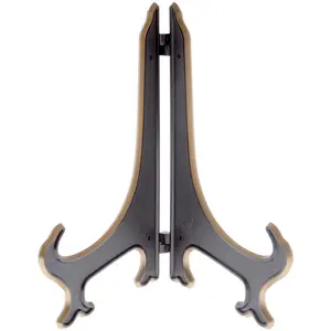 Bard's Hinged Black and Gold Plastic Plate Stand