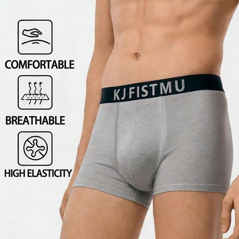 KJFISTMU Men's 12-Pack Boxer Briefs Set, Solid Color Simple Style, Stretchy Sports Underwear, Moisture-Wicking Men's Boxer Briefs with Covered Waistband